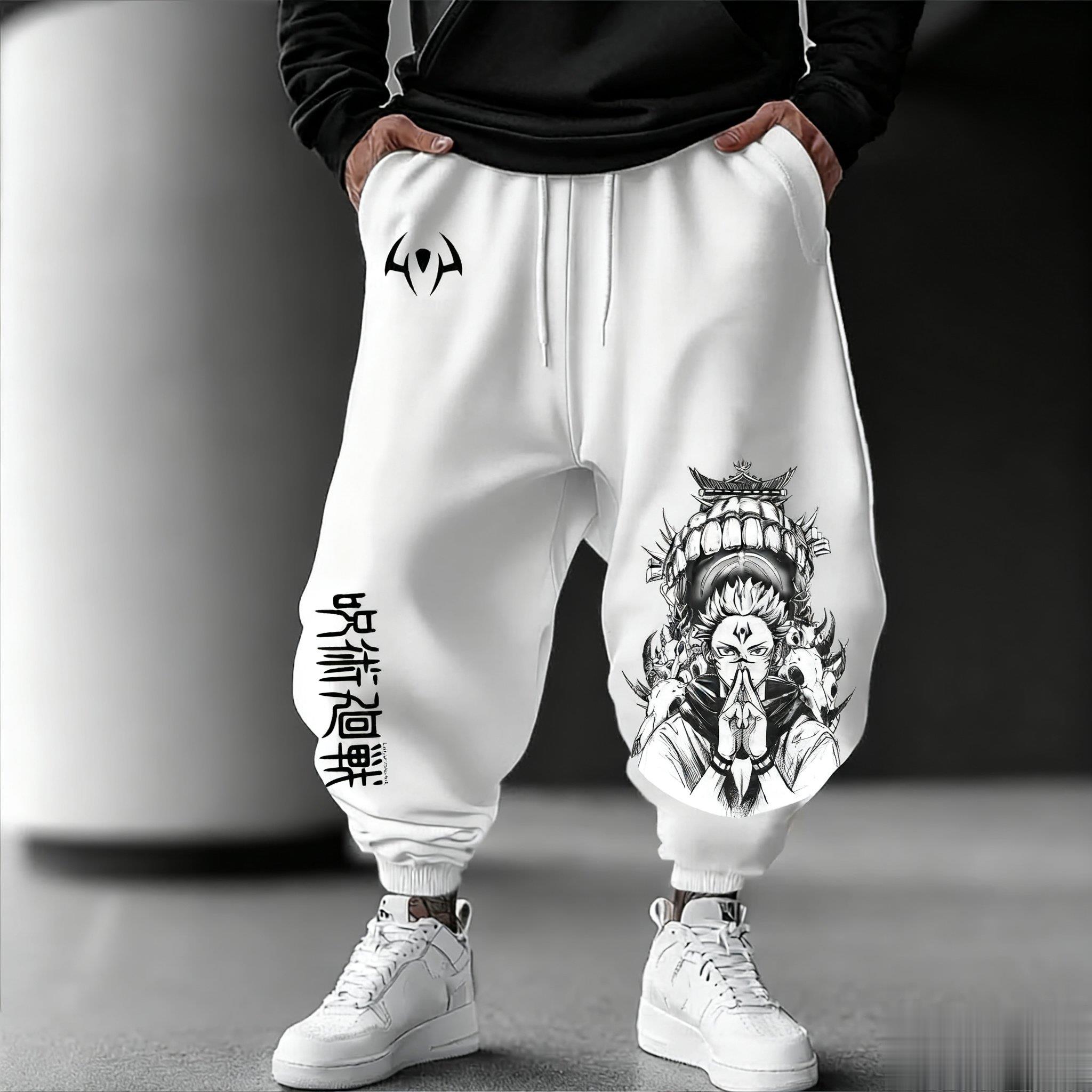 Street Fashion Baggy - 呪術廻戦男性ジョギングパンツルーズカジュアルスウェットパンツ日本のアニメプリントストリートウェアグラフィックヒップホップパンツY2k服