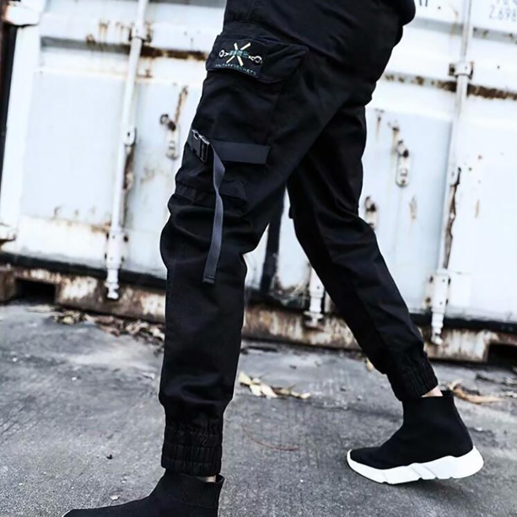 Street Fashion Outfit - ルーズフィットカーゴパンツ メンズ ストリートウェア トレンド マルチポケットジョガー ベストセラー
