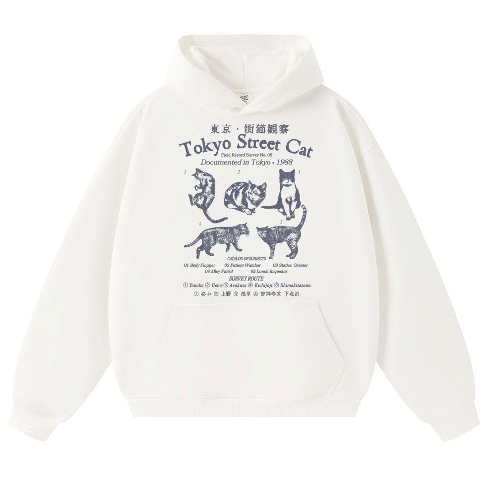 Street Fashion Tokyo - 日本の街並み猫ガイド フーディー メンズ レディース 面白い ファッション