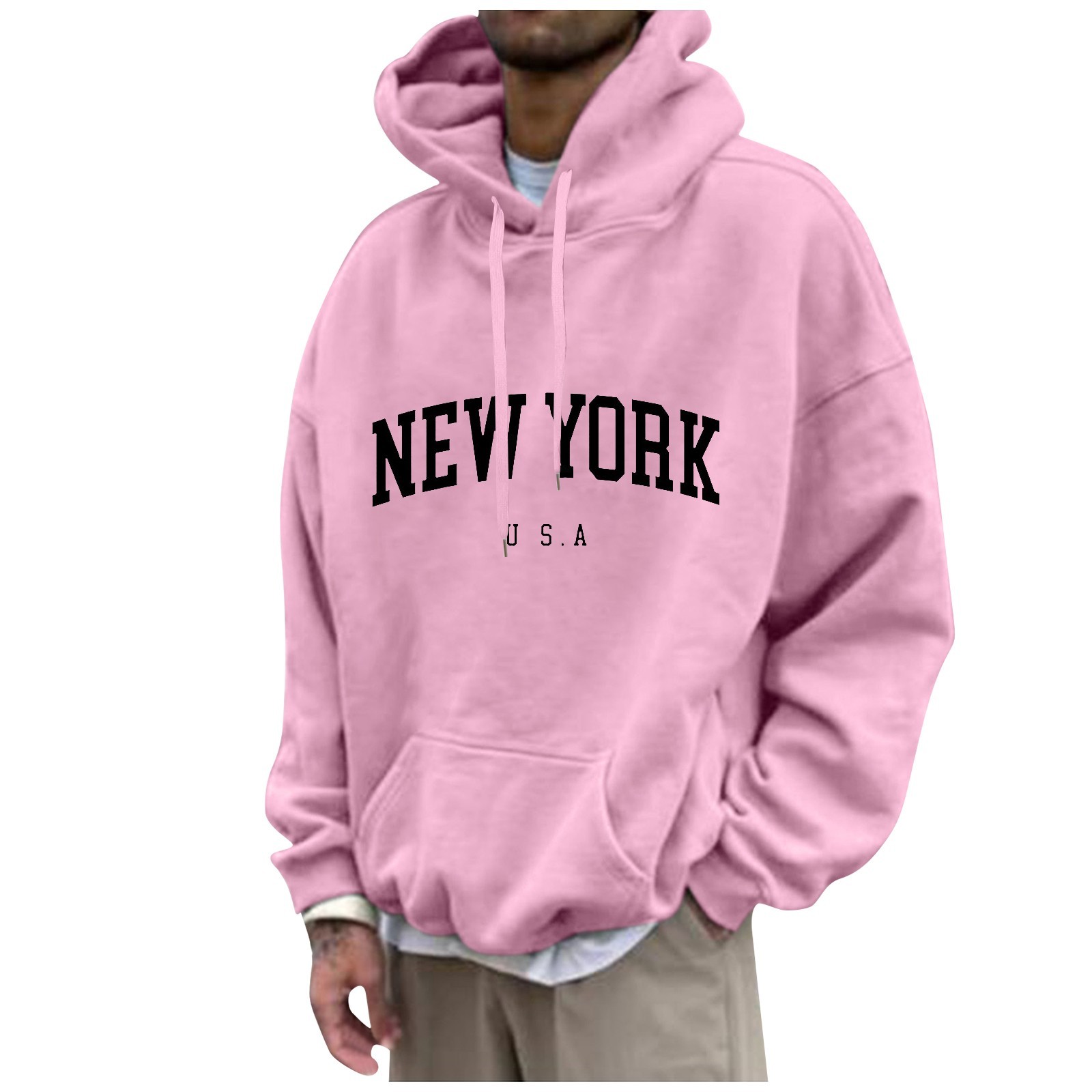 Street Fashion Of New York - メンズプリントパーカー,シンプルでクラシックなトラックスーツ,スポーツウェア,原宿,ファッショナブル