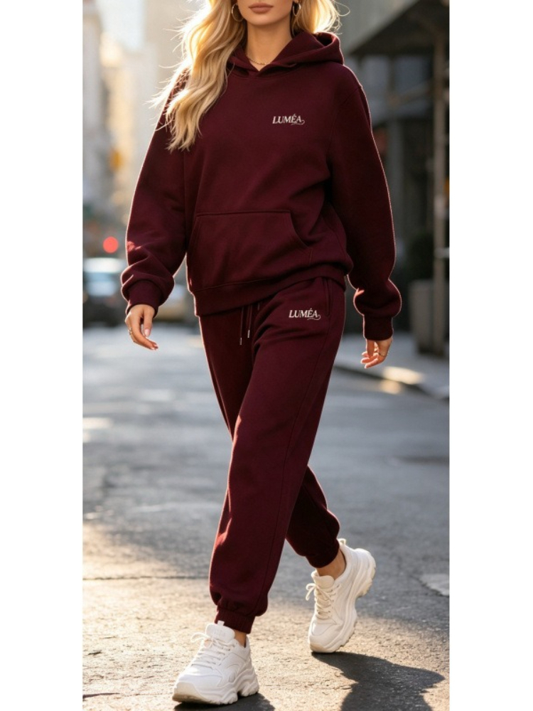 Street Fashion Clothes - レディーストラックスーツ パーカー パンツ 2点セット 冬用スポーツウェア ジョギングウェア