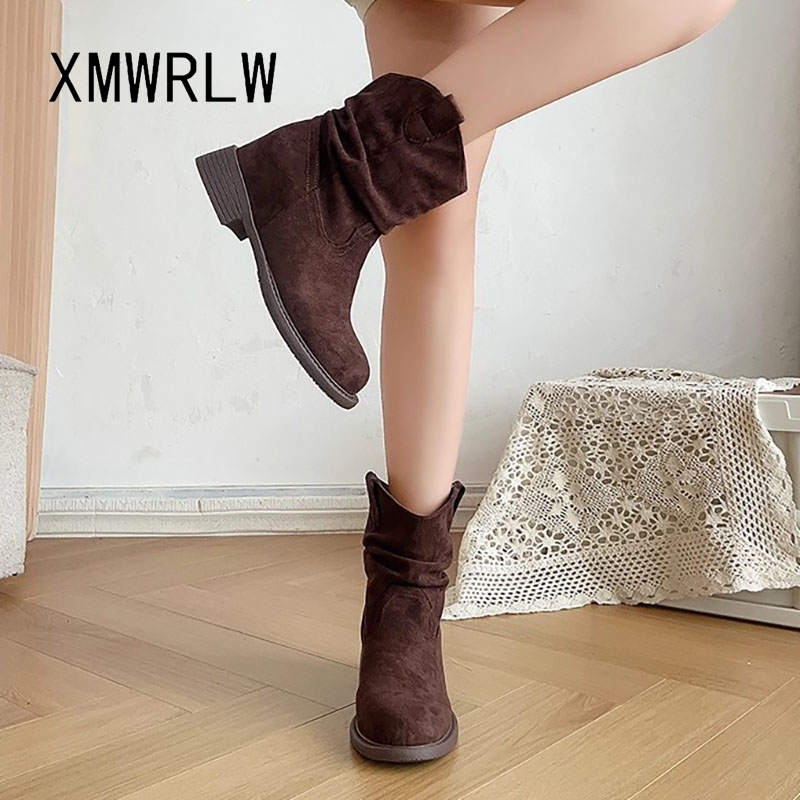 Street Fashion Rome 2025 - XMWRLW 2025 秋 レディース アンクルブーツ ファッション