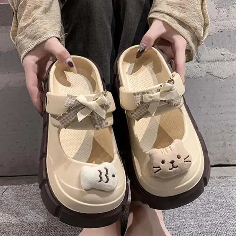 新しい可愛いDIY猫魚柄ファッションクロッグ、女性用室内スト - Street Fashion Female のレビューと価格
