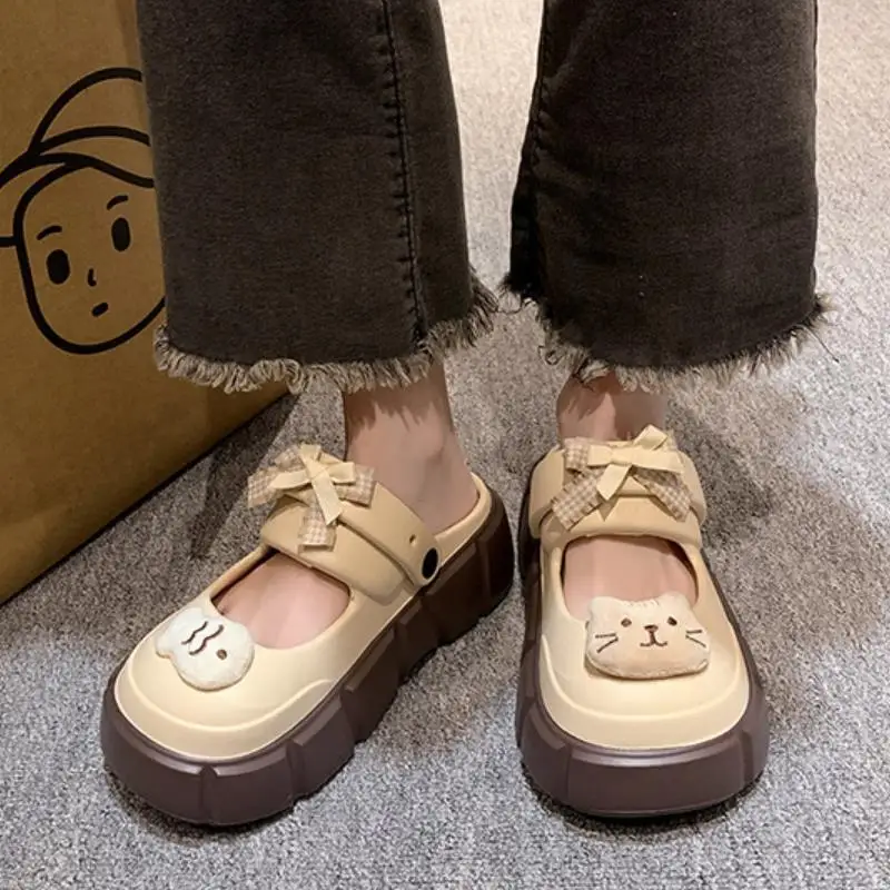 新しい可愛いDIY猫魚柄ファッションクロッグ、女性用室内スト - Street Fashion Female のレビューと価格