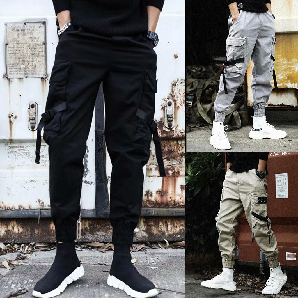 ルーズフィットカーゴパンツ メンズ ストリートウェア トレン - Street Fashion Outfit のレビューと価格