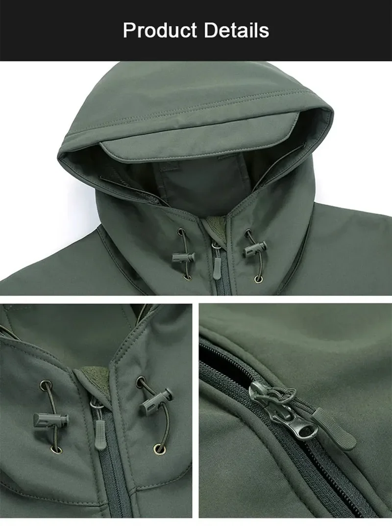 5XL 6XL メンズロシア迷彩フリース防水ソフトシェル防風 - Windbreak Shell Jacket のレビューと価格