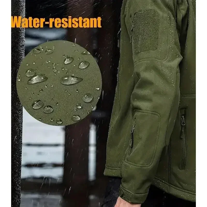 5XL 6XL メンズロシア迷彩フリース防水ソフトシェル防風 - Windbreak Shell Jacket のレビューと価格