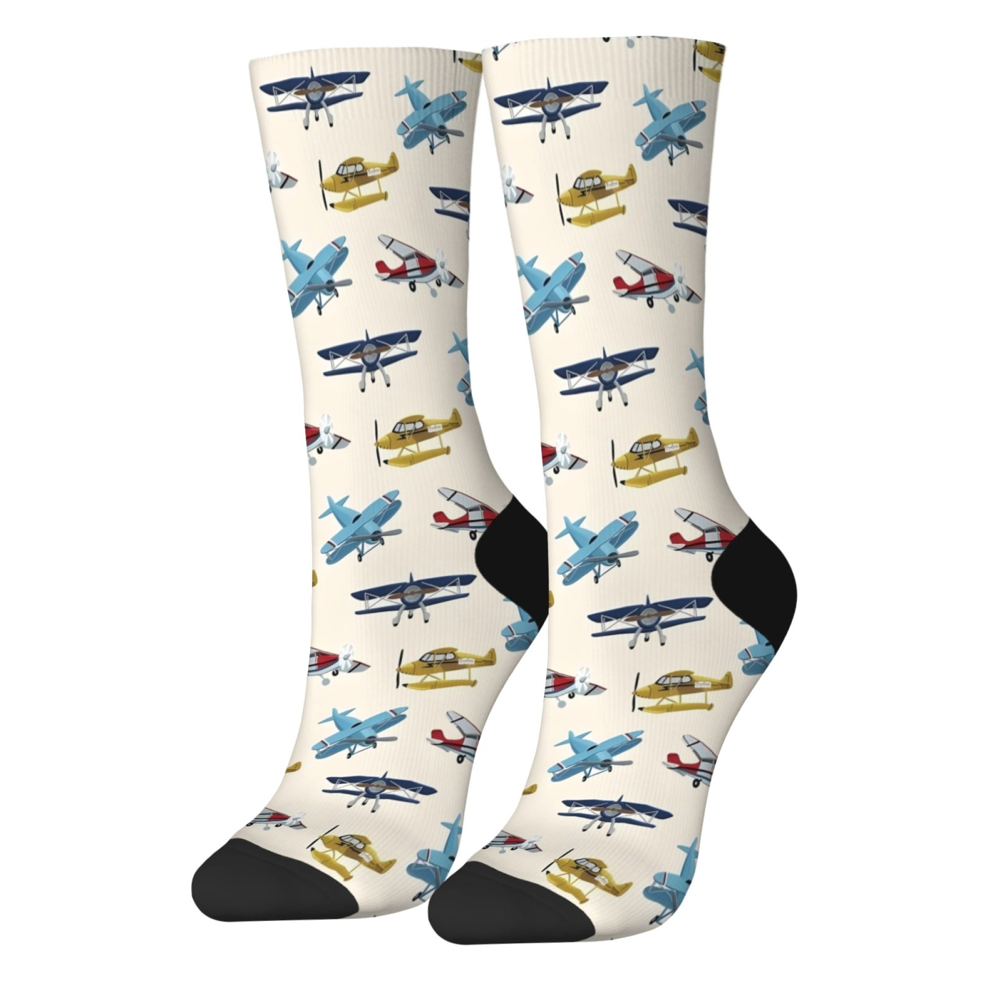 ノスタルジックな飛行機メンズソックスノベルティ面白い漫画ソッ - Street Fashion Youtube のレビューと価格