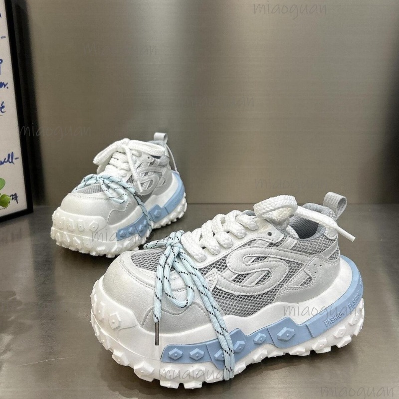 レディースチャンキープラットフォームダッドスニーカー、通気性 - Street Fashion Female のレビューと価格