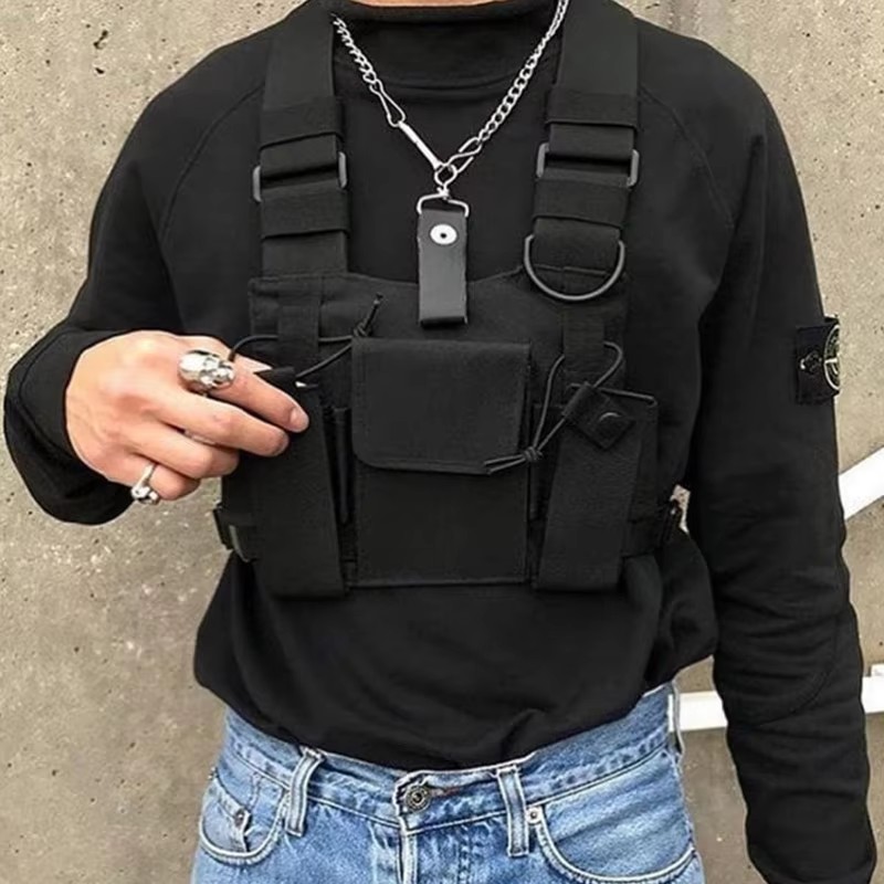 機能的なタクティカルチェストバッグ レディース ファッション - Street Fashion Baggy のレビューと価格
