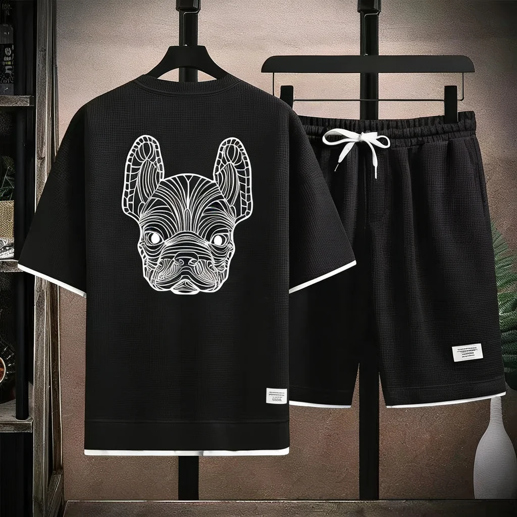 夏のメンズ速乾カジュアル半袖Tシャツとショートパンツセットシ - Street Fashion Male のレビューと価格