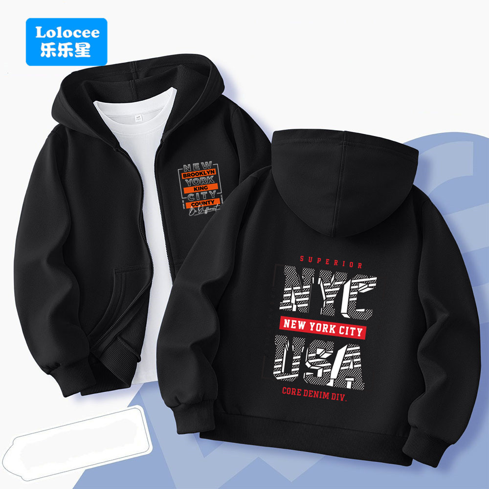 ニューヨーク USA レター ボーイズ フード付きジャケット - Street Fashion Of New York のレビューと価格