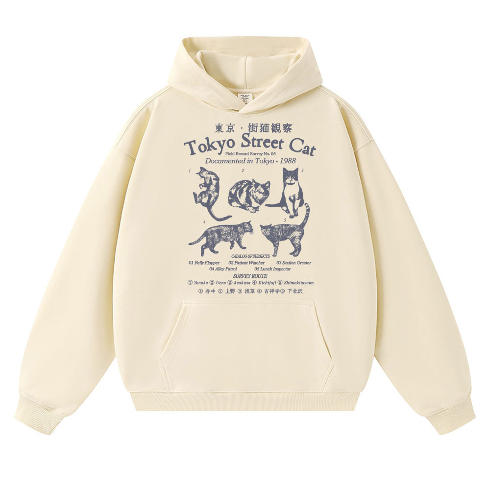 日本の街並み猫ガイド フーディー メンズ レディース 面白い - Street Fashion Tokyo のレビューと価格