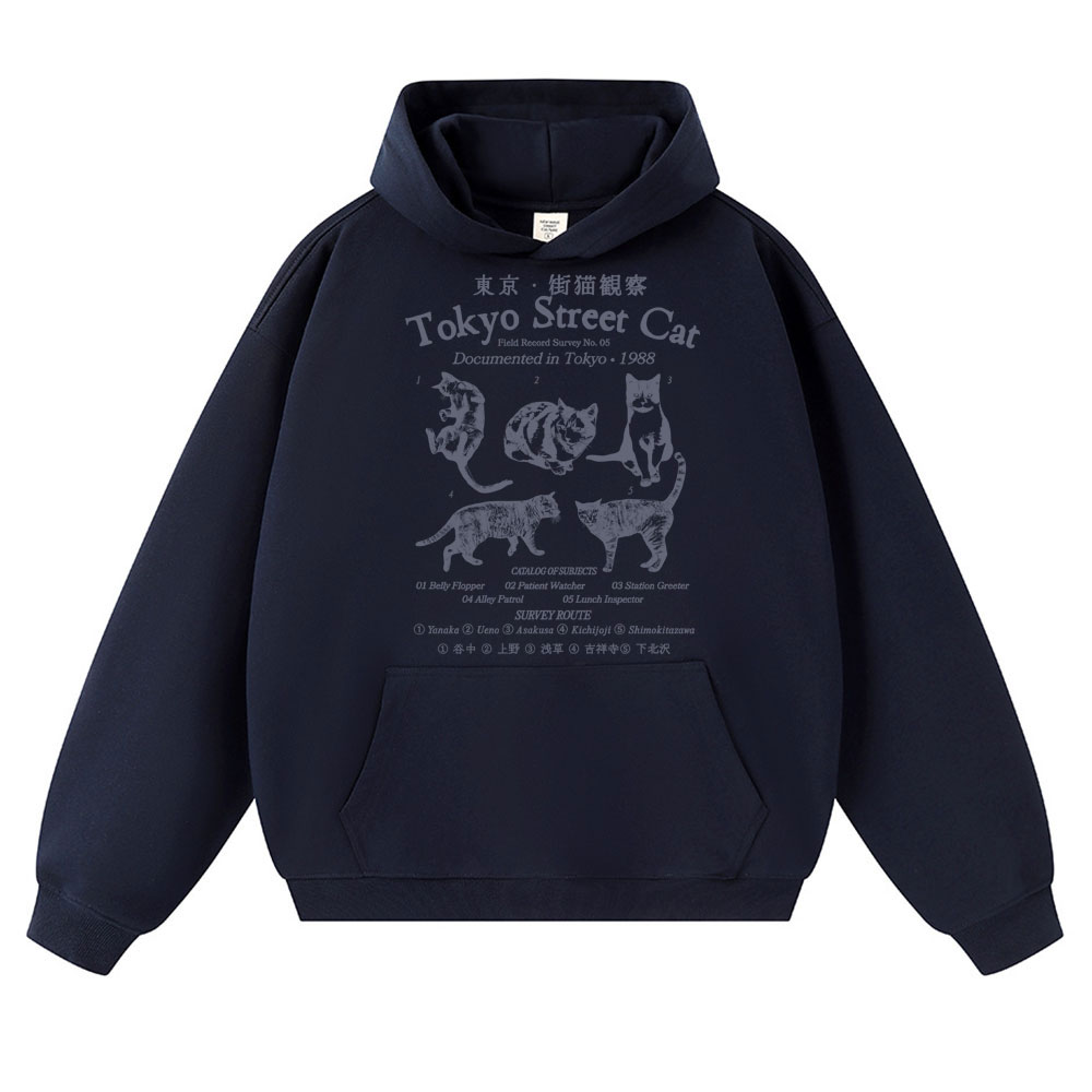 日本の街並み猫ガイド フーディー メンズ レディース 面白い - Street Fashion Tokyo のレビューと価格
