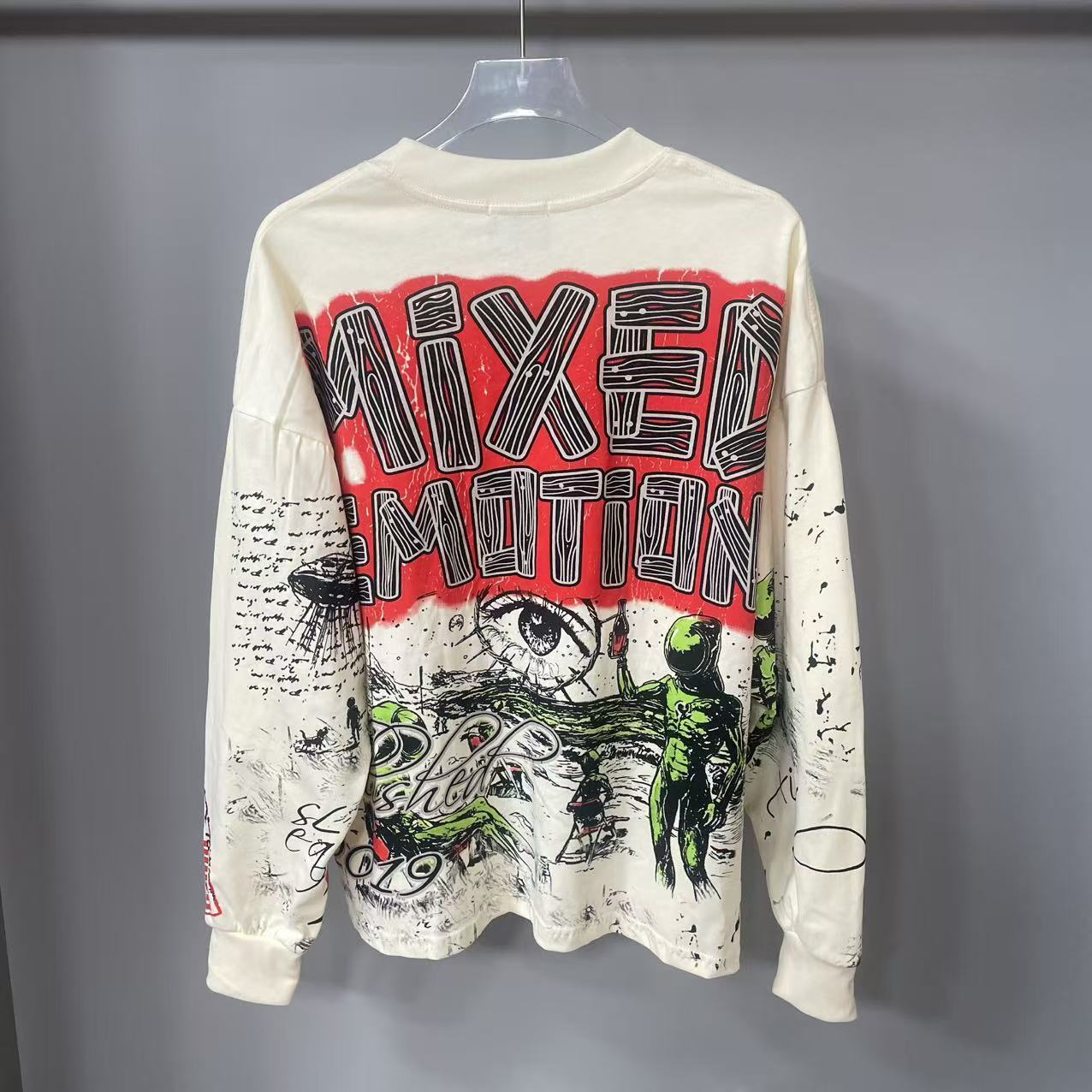 高品質デザイナー MIXED-EMOTION 長袖Tシャツ  - Street Fashion Clothes のレビューと価格