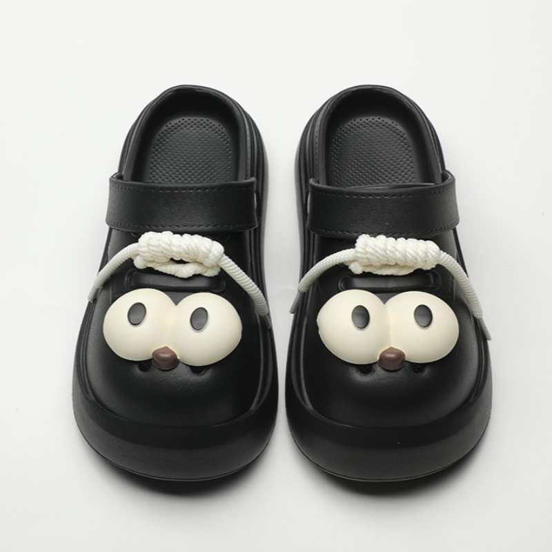 キュートなDIYビッグアイファッションクロッグ、女性用サマー - Street Fashion Female のレビューと価格