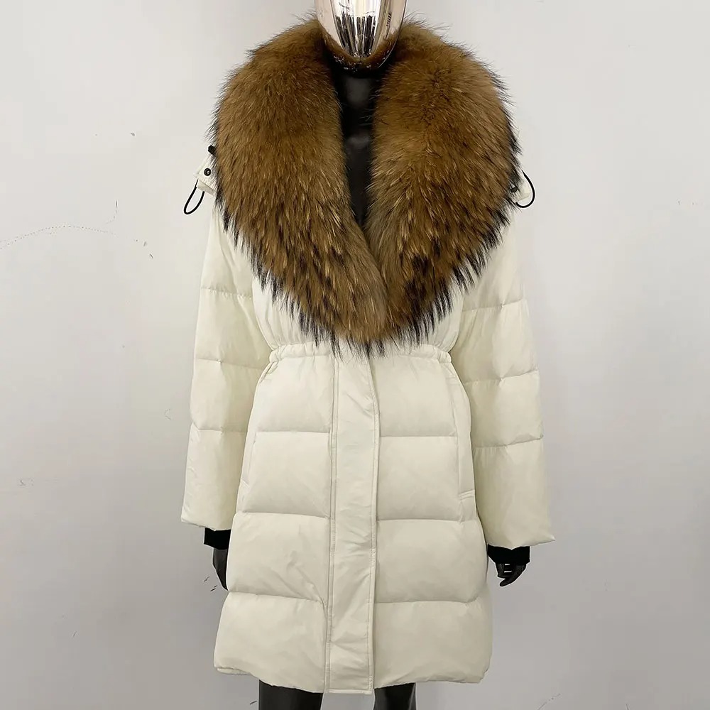リアルファージャケットファッションフード付き天然アライグマ毛 - Street Fashion Official のレビューと価格