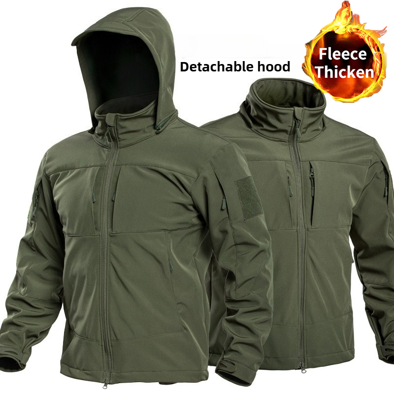 メンズ特殊作戦軍事戦術ソフトシェル冬暖かいフリース裏地ジャケ - Windbreak Shell Jacket のレビューと価格