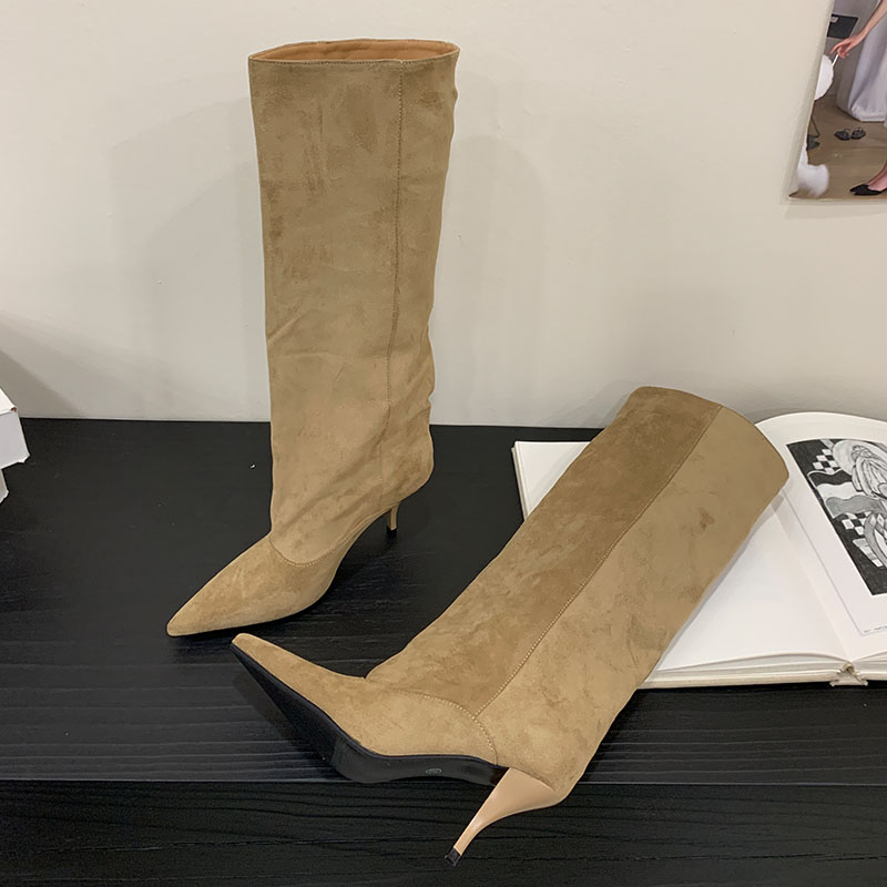 秋冬ファッション ニーハイブーツ ポインテッドトゥ ピンヒー - Street Fashion Lady のレビューと価格