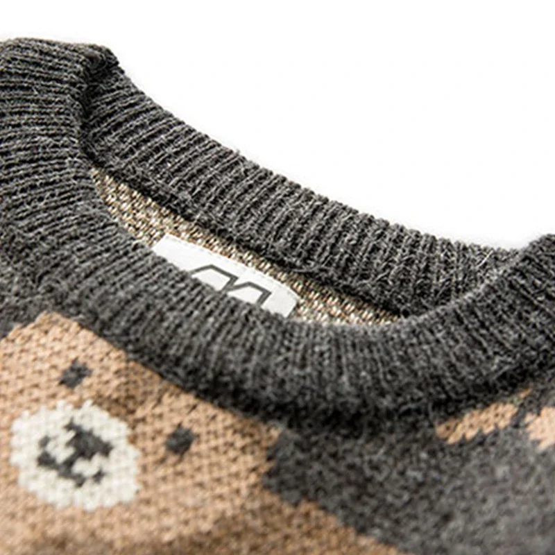 男性と女性の日本のかわいいクマのニットセーター、ヴィンテージ - Street Fashion Baggy のレビューと価格