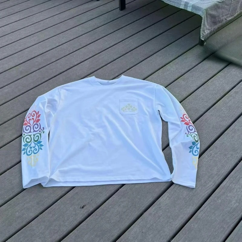 Y2K 新しいトレンディな多用途長袖シーズンプリント花葉プル - Street Fashion Baggy のレビューと価格