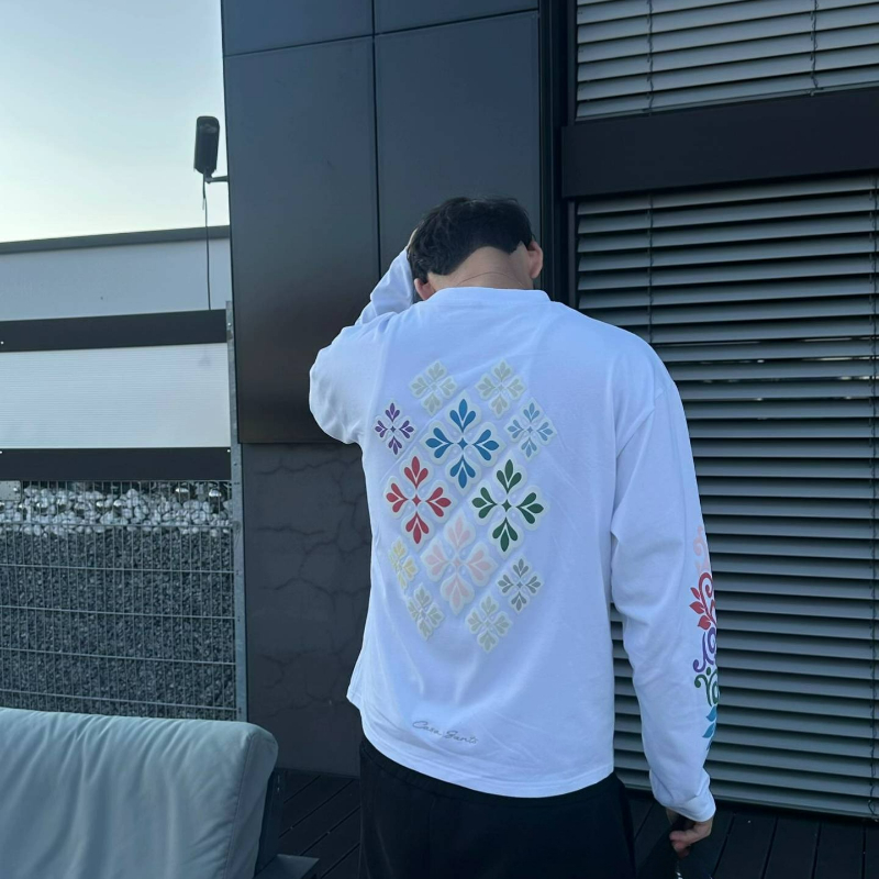 Y2K 新しいトレンディな多用途長袖シーズンプリント花葉プル - Street Fashion Baggy のレビューと価格