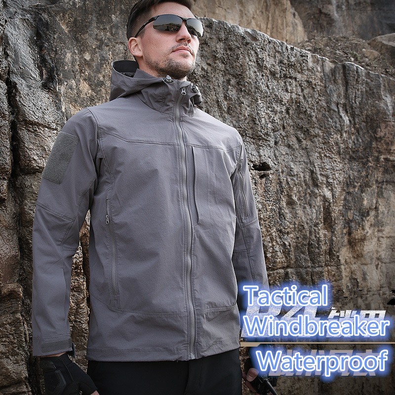 男性用防水フード付きコート,屋外ウインドブレーカー,暖かいソ - Windbreak Shell Jacket のレビューと価格