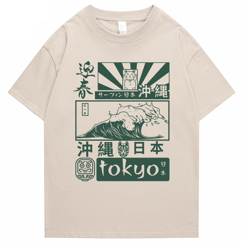 日本のレトロな半袖Tシャツ,トークヨーウェーブ,ヒップホップ - Street Fashion Tokyo のレビューと価格