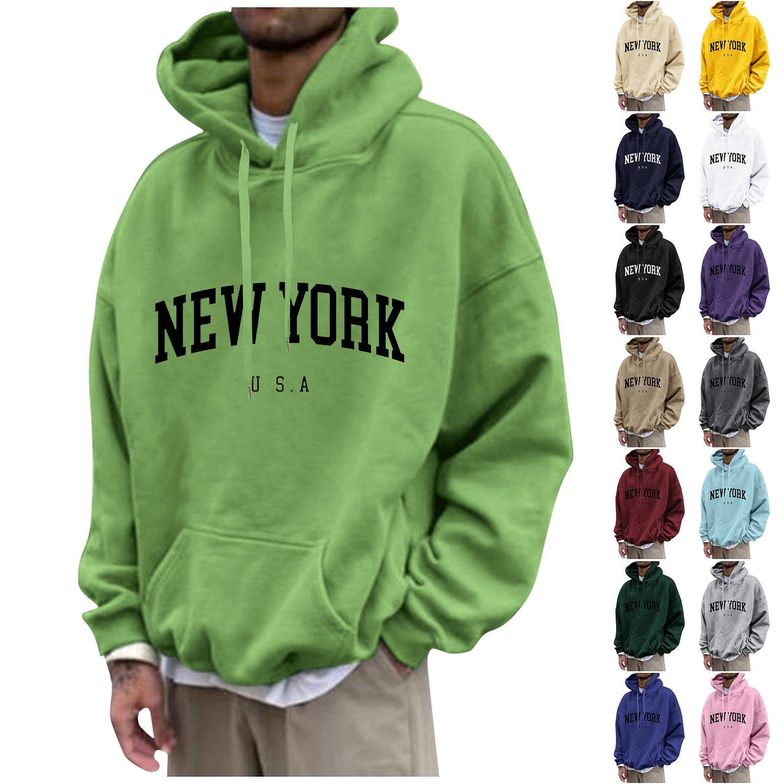 メンズプリントパーカー,シンプルでクラシックなトラックスーツ - Street Fashion Of New York のレビューと価格