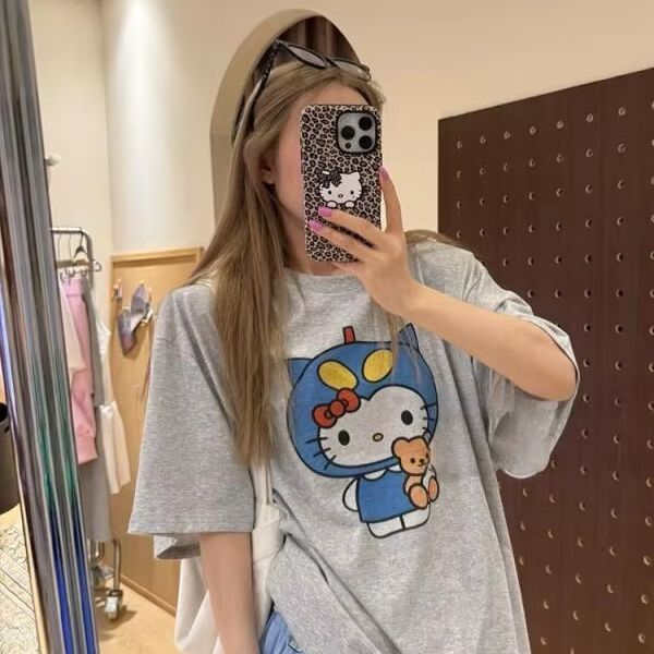 半袖ハローキティプリント Tシャツサンリオレディース夏新作ル - Street Fashion Us のレビューと価格