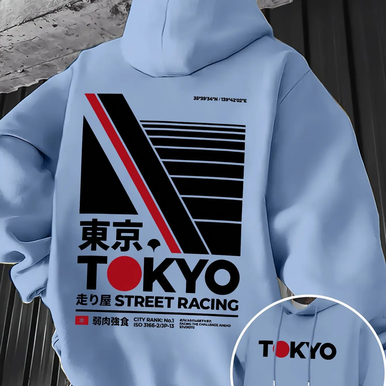 レトロ JDM 東京レーシング両面プリントメンズパーカー漢字 - Street Fashion Guys のレビューと価格