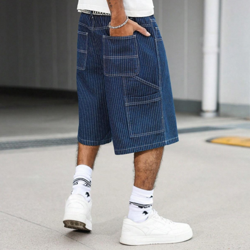 ヴィンテージ ヒッコリーストライプ バギーデニムショーツ メ - Street Fashion Baggy のレビューと価格