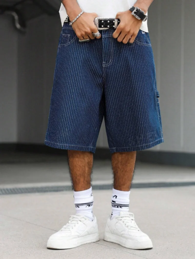 ヴィンテージ ヒッコリーストライプ バギーデニムショーツ メ - Street Fashion Baggy のレビューと価格