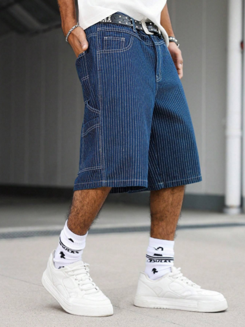 ヴィンテージ ヒッコリーストライプ バギーデニムショーツ メ - Street Fashion Baggy のレビューと価格