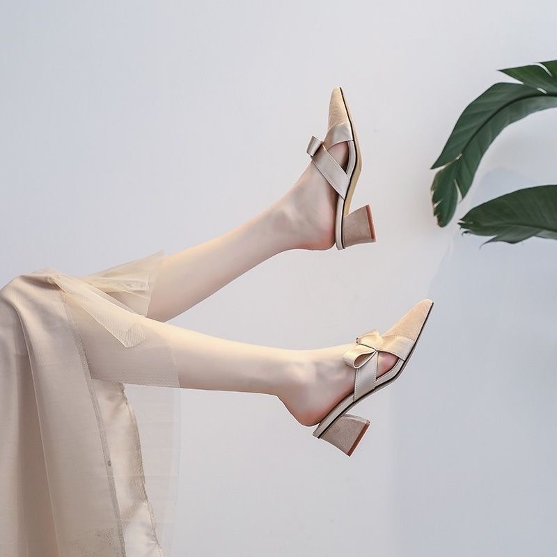 新しいフラットサンダル、ポインテッドトゥミュール、夏用ボウ付 - Street Fashion Lady のレビューと価格