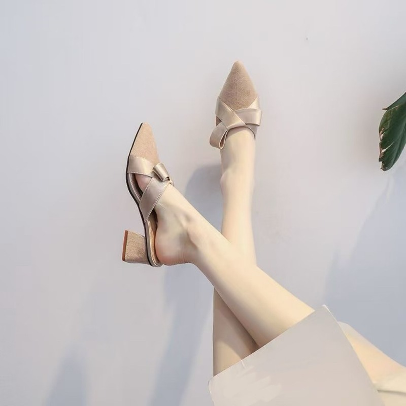 新しいフラットサンダル、ポインテッドトゥミュール、夏用ボウ付 - Street Fashion Lady のレビューと価格