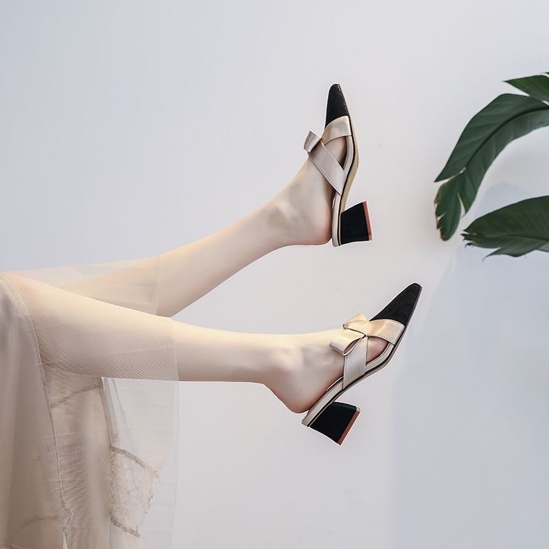 新しいフラットサンダル、ポインテッドトゥミュール、夏用ボウ付 - Street Fashion Lady のレビューと価格